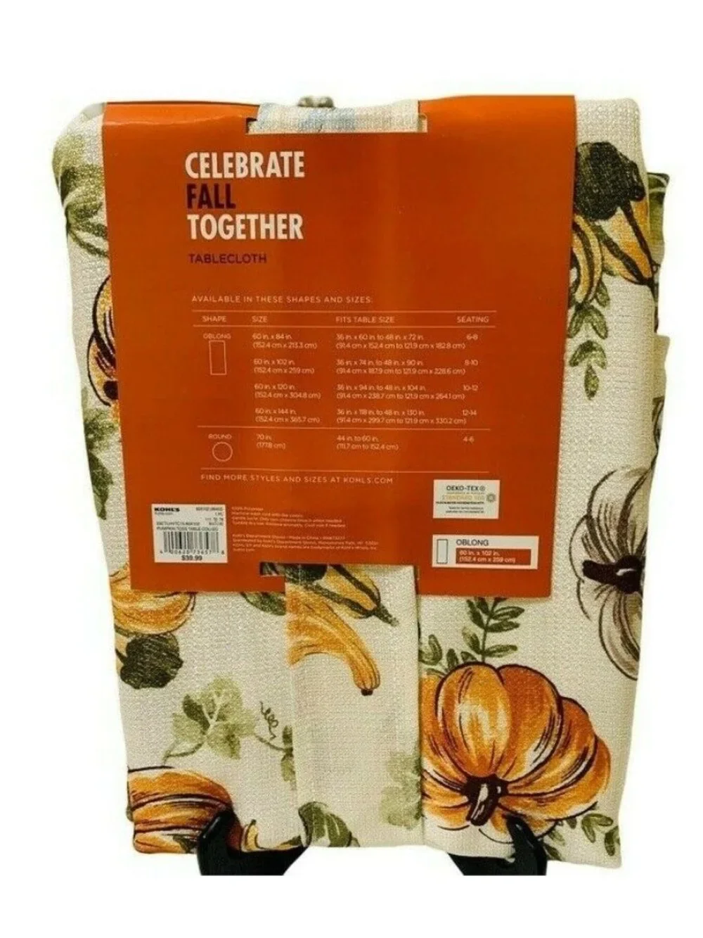 Celebrate Fall Together Pumpkin Toss Tablecloth - Oblong 60